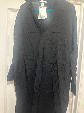 H&M Black Midi Shirt Dress